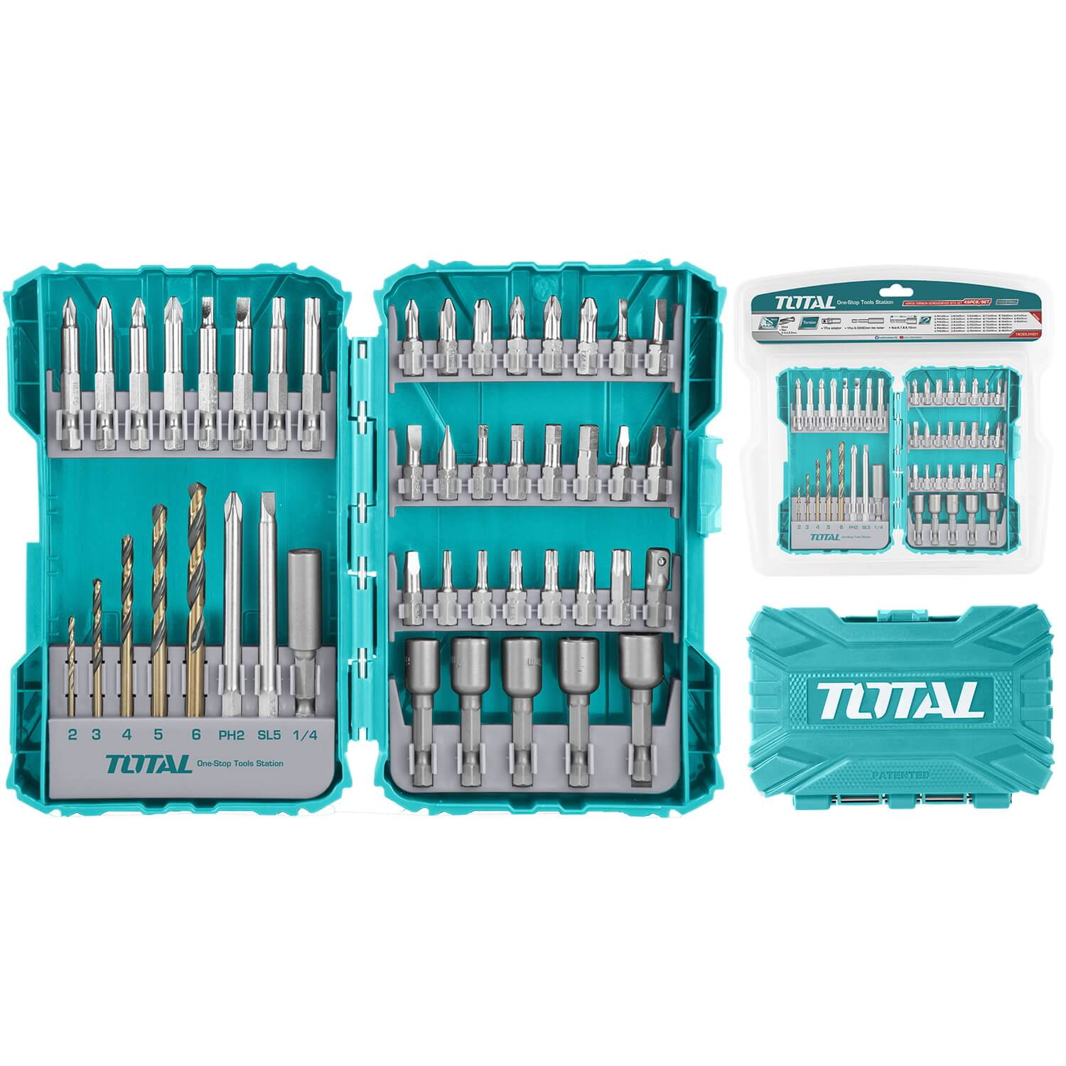 Total, Total TACSDL24501 45pcs Torsion Screwdriver Bit Set