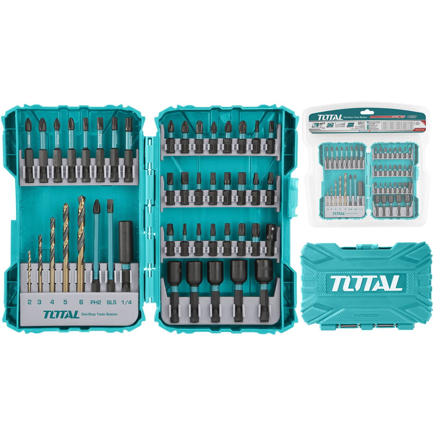 Total, Total TACSDL24502 45pcs Impact Screwdriver Bit Set