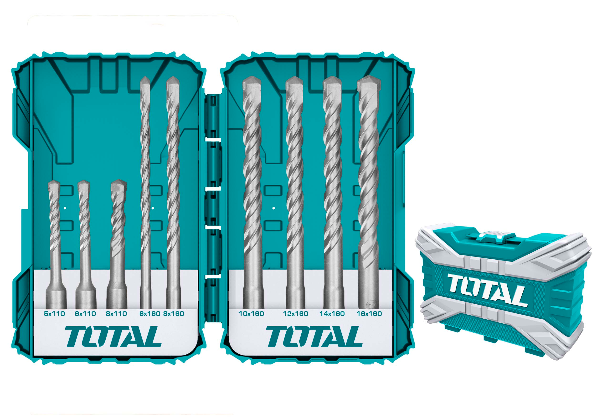 Total, Total TACSDL30901 9pcs SDS-plus Drill Bit Set