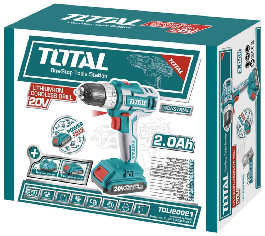 Total, Total TDLI20021 Perceuse/visseuse sans fil 20V