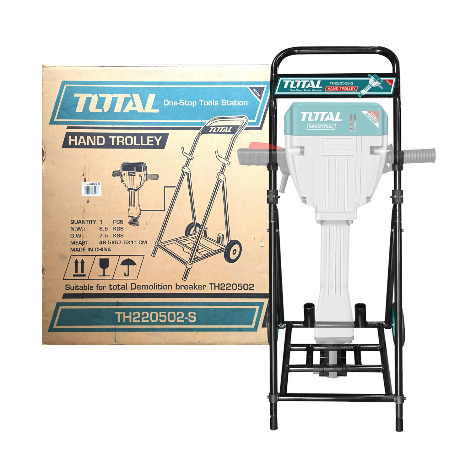 Total, Total TH220502-S Chariot à main / support pour marteau de démolition - brise-roche