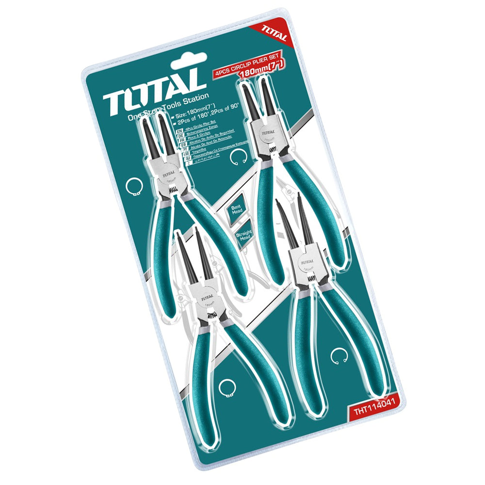 Total, Total THT114041 4pcs Circlip / Snap Ring Plier Set