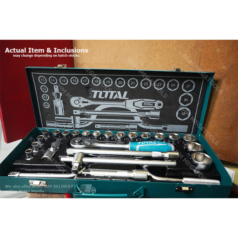 Total, Total THT141253 24pcs Socket Wrench Set 1/2" Drive