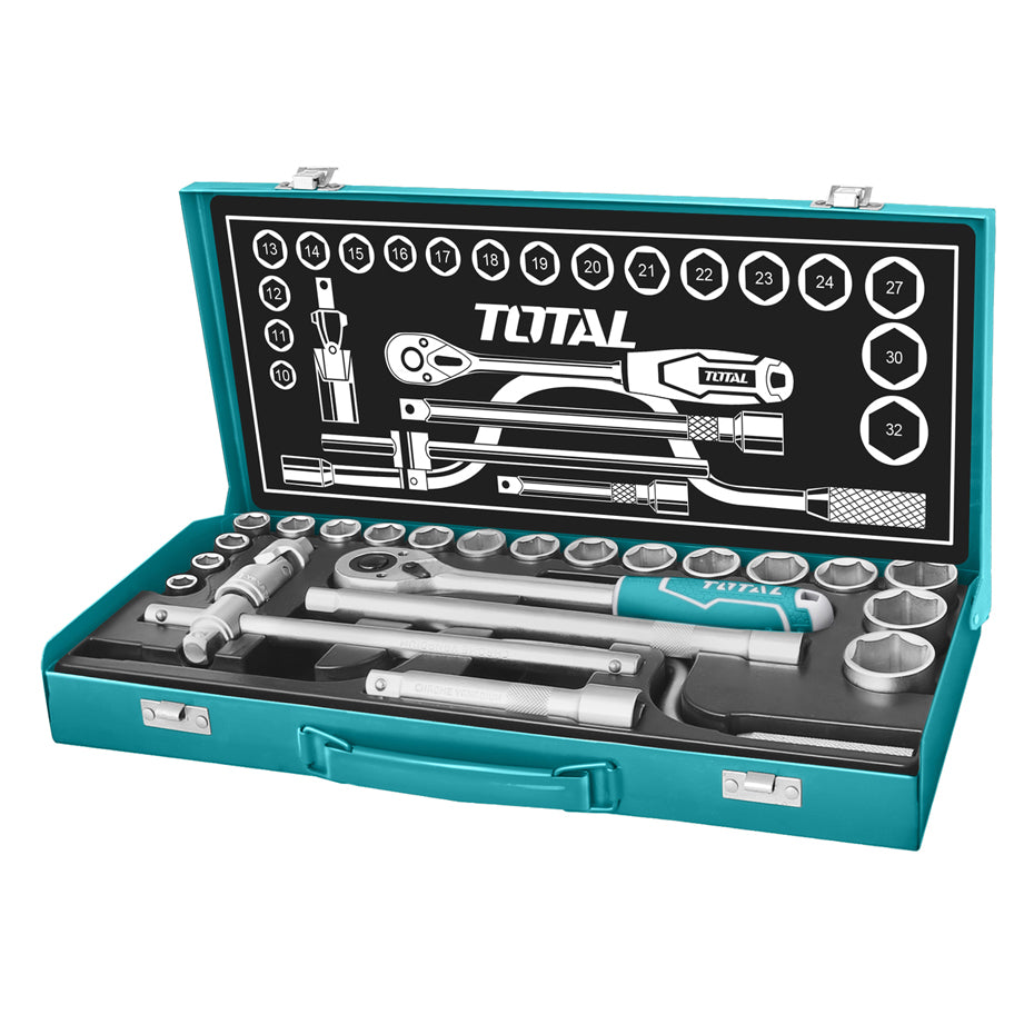 Total, Total THT141253 24pcs Socket Wrench Set 1/2" Drive