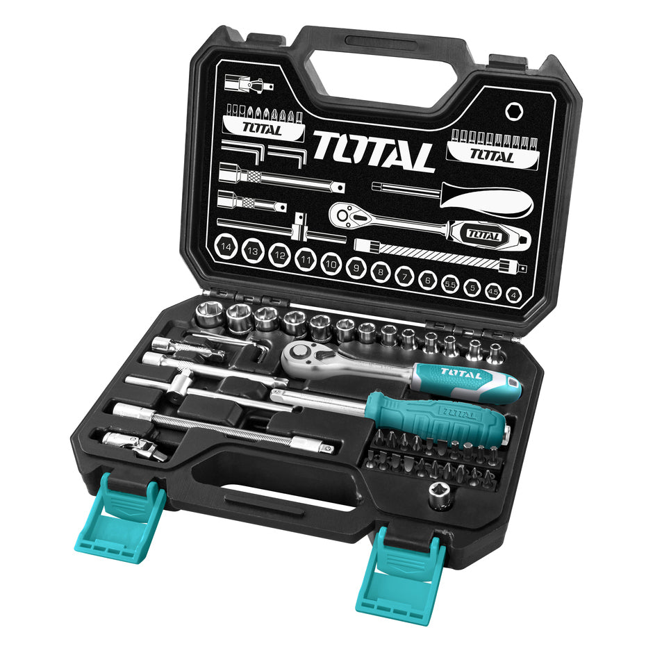 Total, Total THT141451 45pcs Socket Wrench Set 1/4" Drive