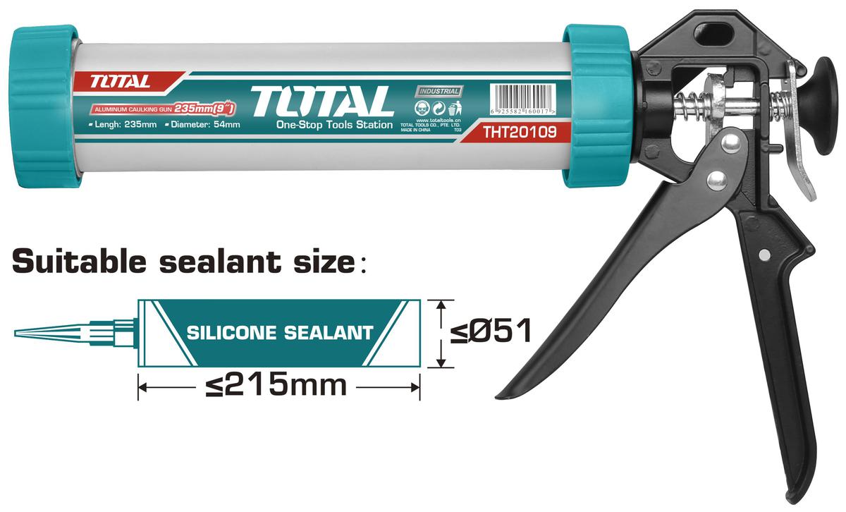 Total, Total THT20109 Pistolet à calfeutrer en aluminium 9