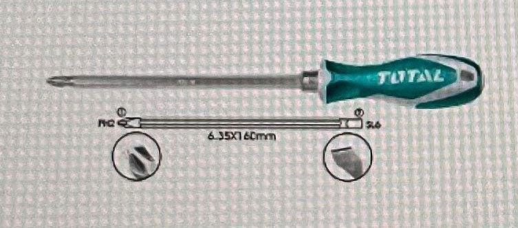Total, Total THT250206 Jeu de tournevis 2 en 1 (6.35x160mm)