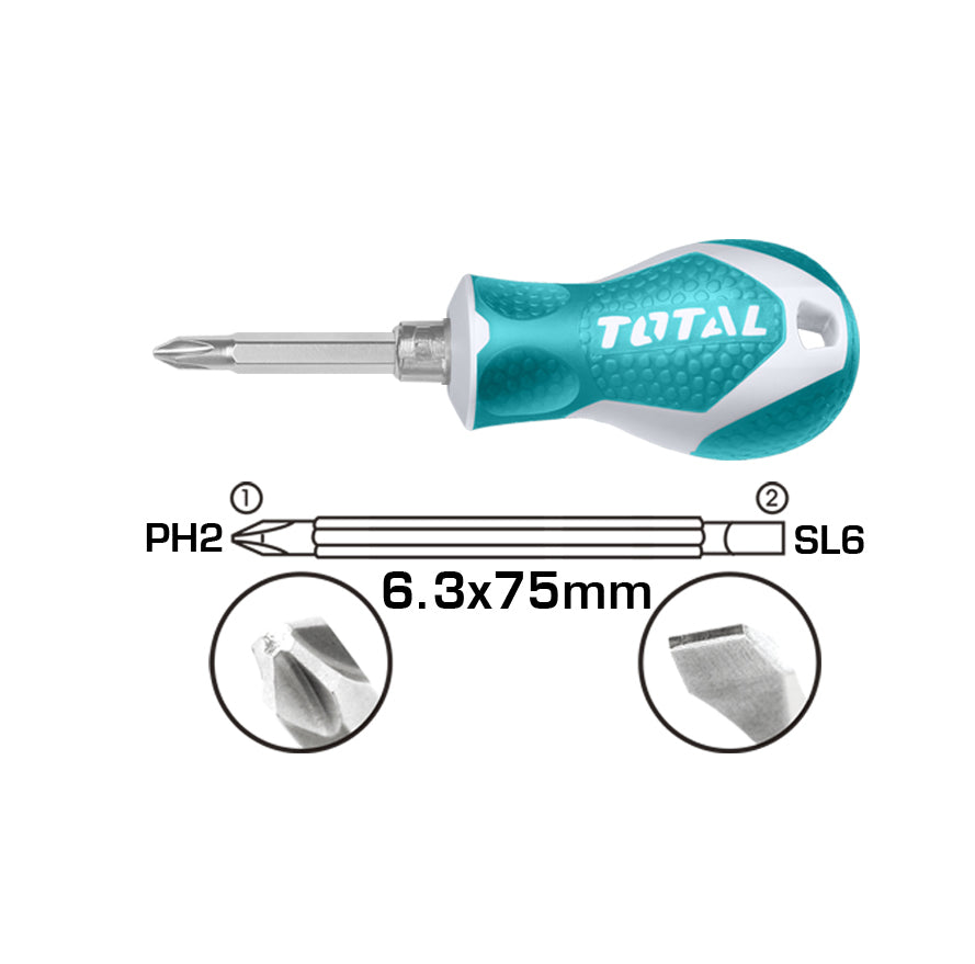 Total, Total THT250216 Tournevis à embout 2 en 1