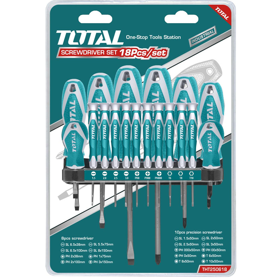 Total, Total THT250618 18pcs Standard & Precision Screwdriver Set