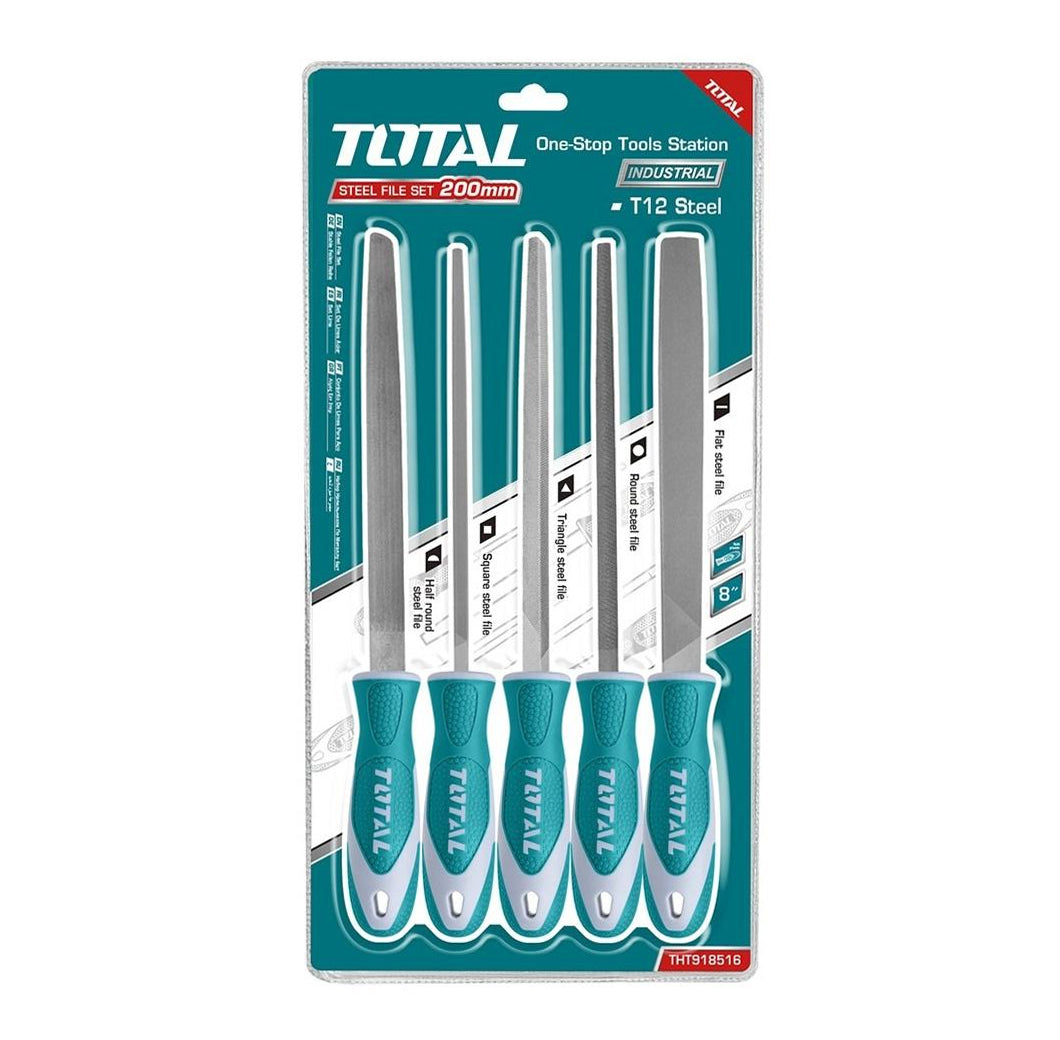 Total, Total THT918516 Set de 5 limes en acier avec manche