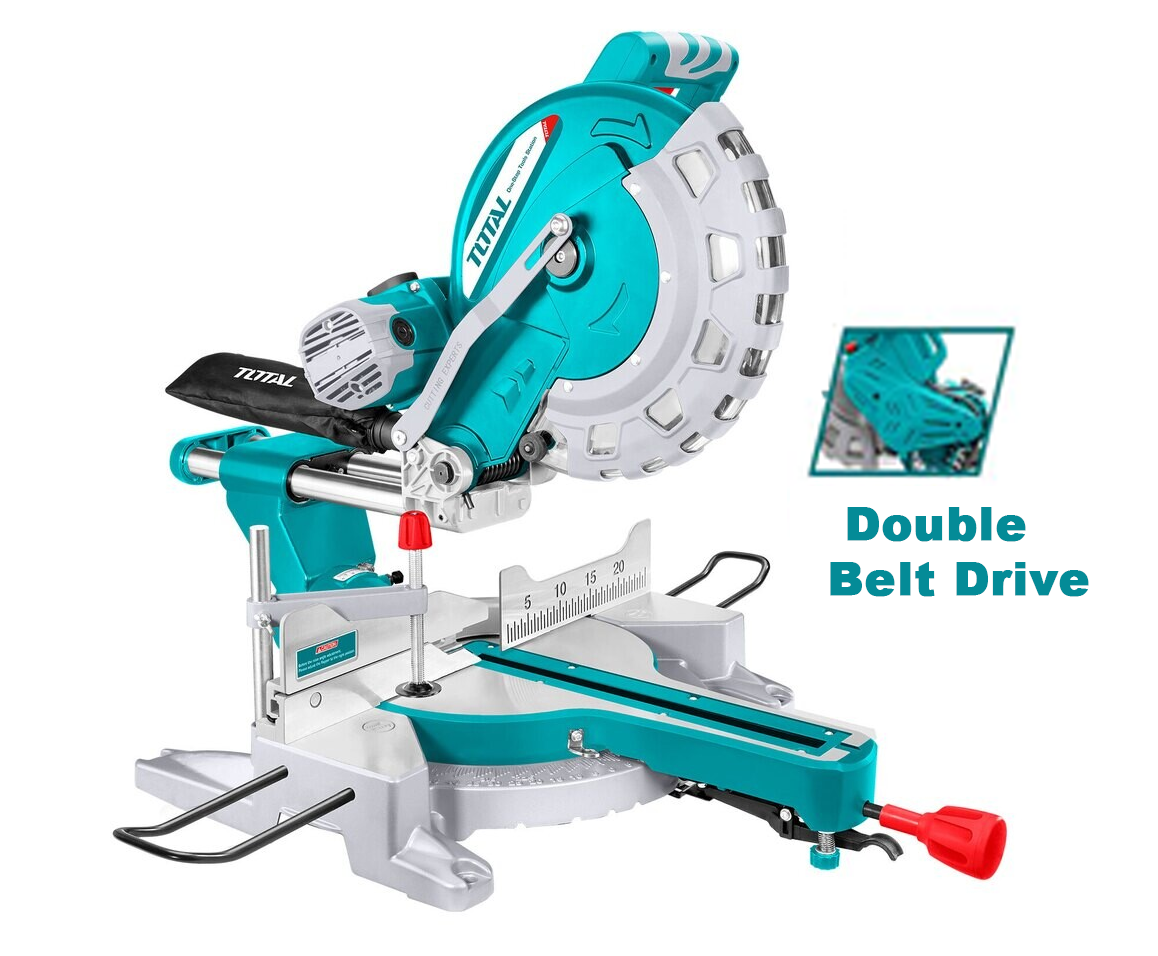 Total, Total TS42183057 Scie à onglet coulissante 2400W (Double Belt Drive)