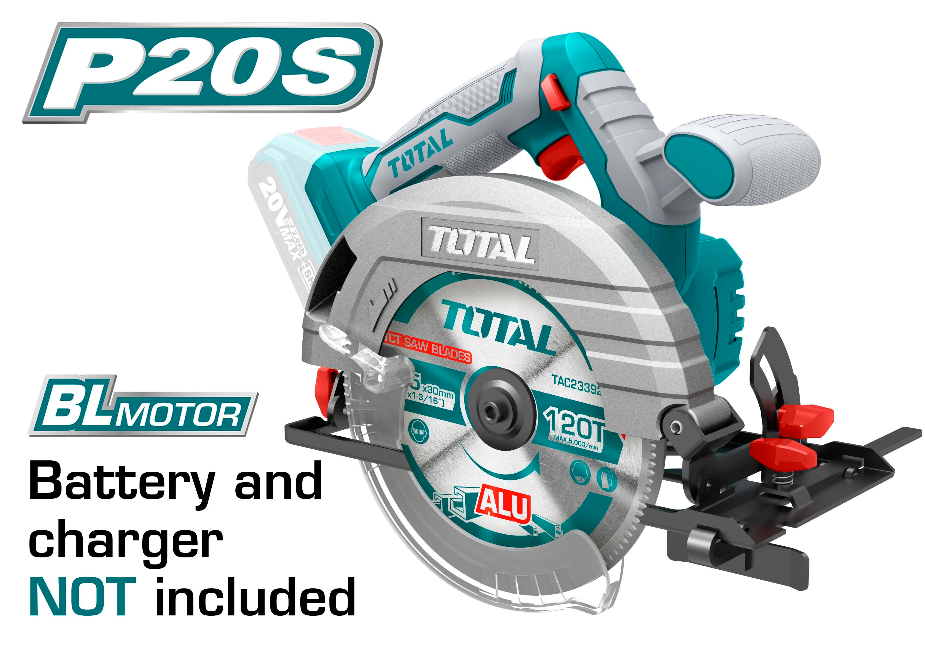 Total, Total TSLI1651 Scie circulaire sans fil 20V (nue)