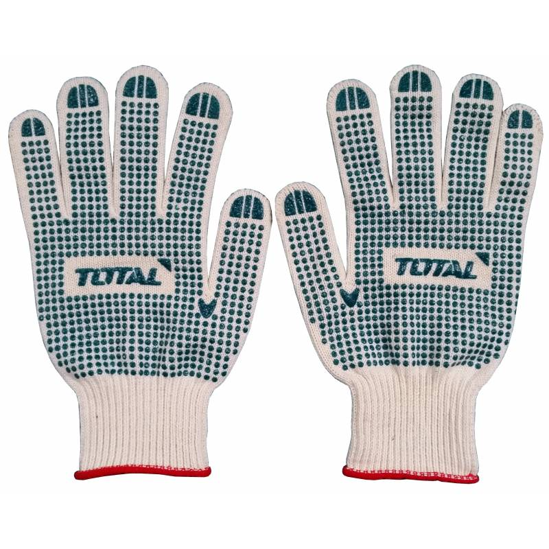 Total, Total TSP11102 Gants en coton tricotés et à pois PVC